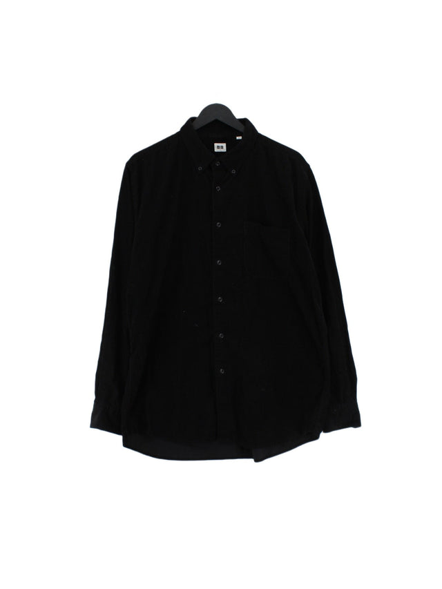 Uniqlo Men's Shirt L Black 100% Cotton