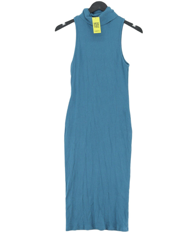 Zara Women's Midi Dress M Blue Cotton with Elastane