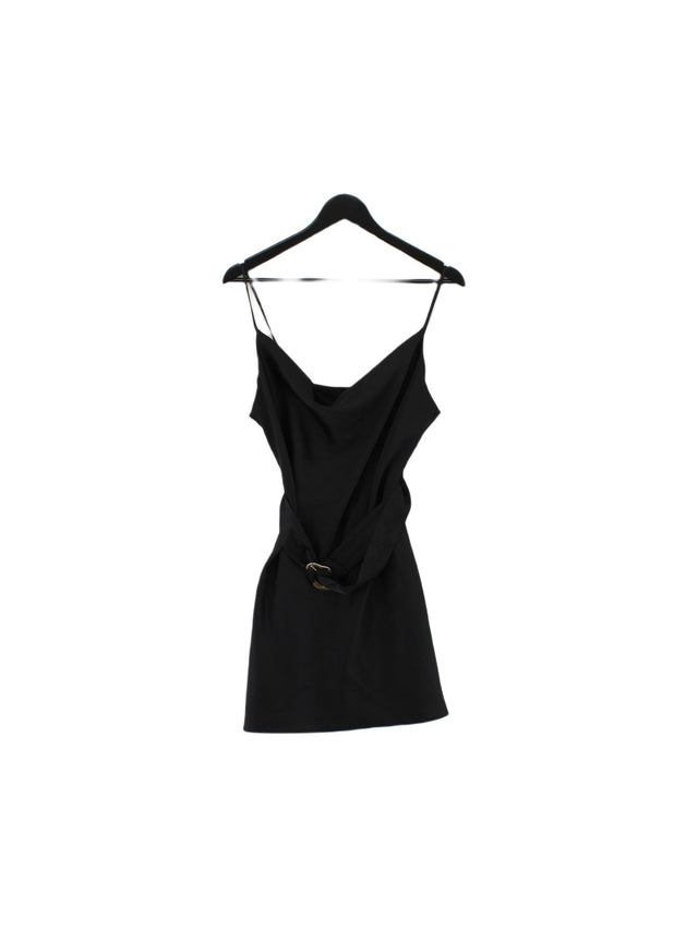 River Island Women's Midi Dress UK 12 Black 100% Polyester