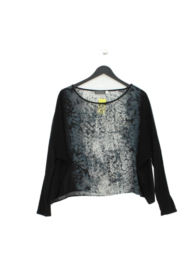 Mint Velvet Women's Blouse UK 8 Black Polyester with Elastane, Viscose