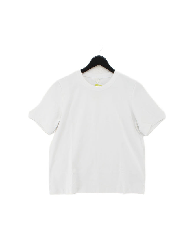 Arket Men's T-Shirt S White Cotton with Elastane