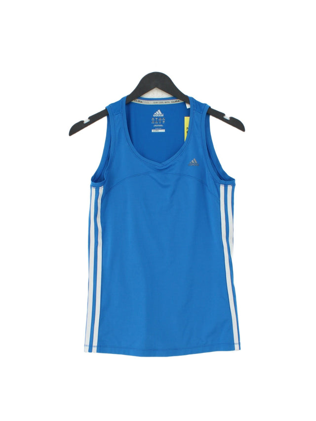 Adidas Women's T-Shirt S Blue Polyester with Elastane