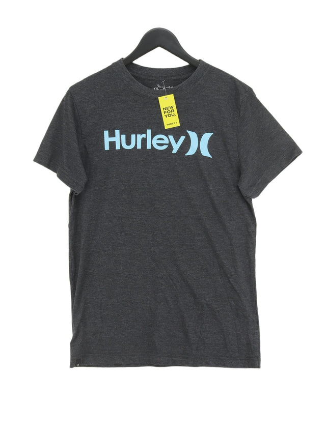 Hurley Men's T-Shirt M Grey Cotton with Polyester