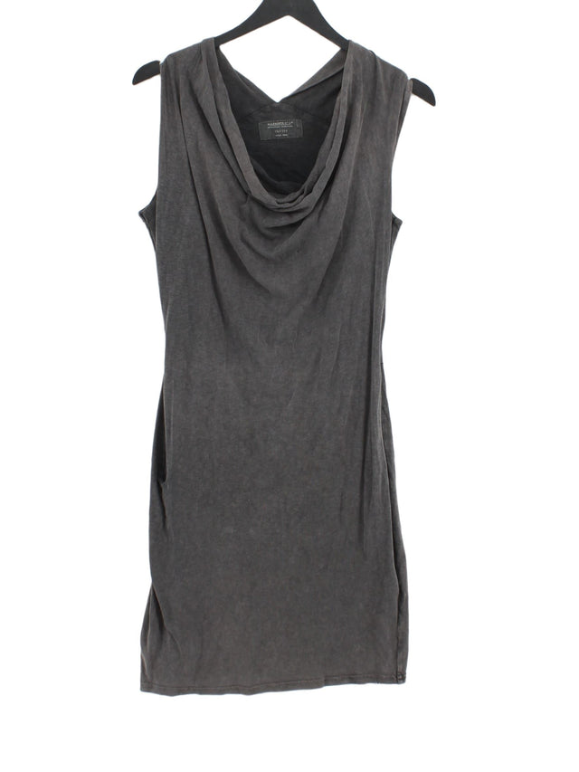 AllSaints Women's Midi Dress S Grey 100% Cotton