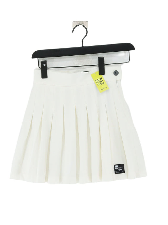 Bershka Women's Midi Skirt XS Cream Polyester with Elastane, Viscose