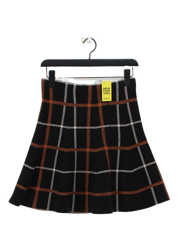 Oasis Women's Midi Skirt S Black Cotton with Polyamide