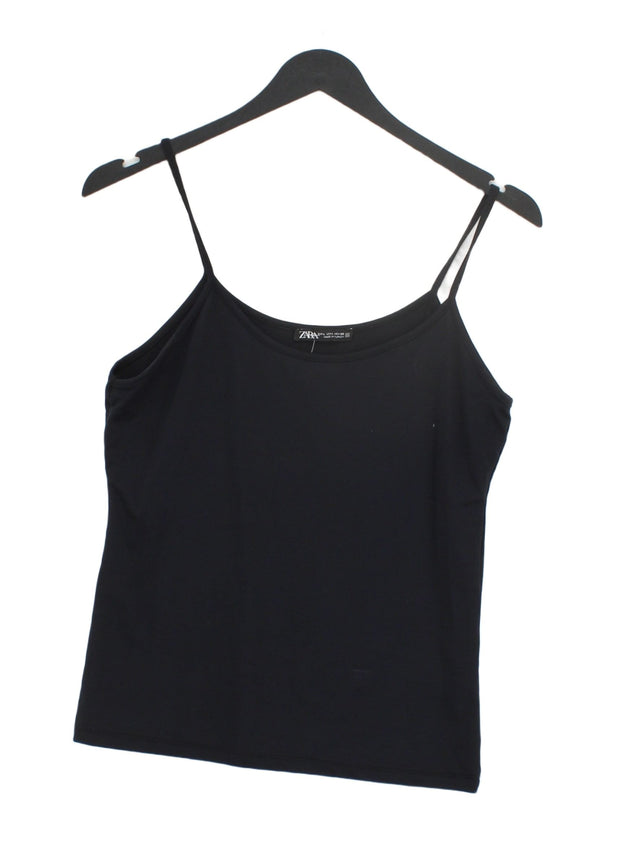 Zara Women's T-Shirt L Black Polyamide with Elastane