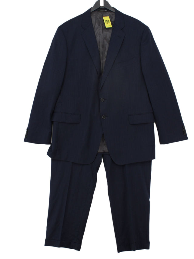 Saks Fifth Avenue Men's Two Piece Suit Chest: 42 in Blue