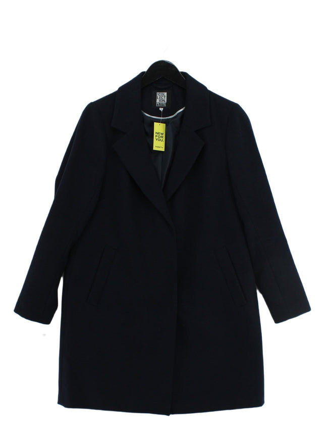 The Collection Women's Coat UK 14 Blue Polyester with Elastane, Viscose