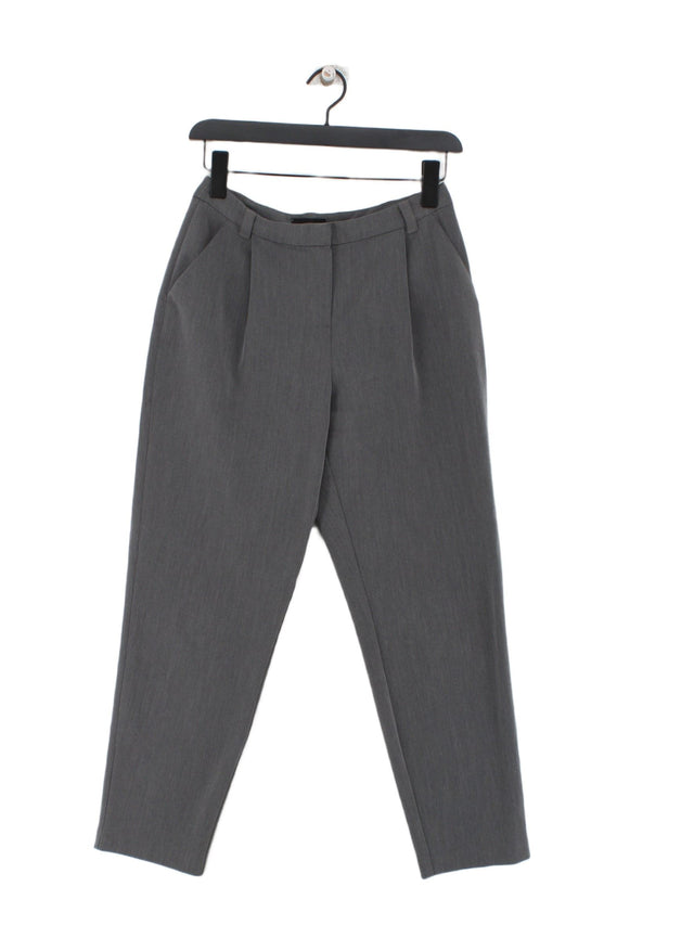 Topshop Women's Suit Trousers UK 8 Grey Polyester with Elastane, Viscose
