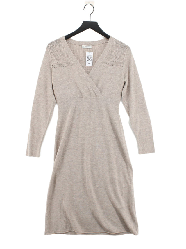 The White Company Women's Midi Dress M Cream Wool with Cashmere, Silk