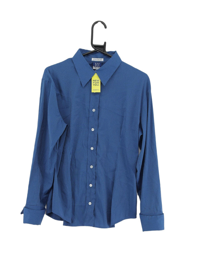 Vintage Women's Shirt L Blue Polyester with Nylon, Spandex