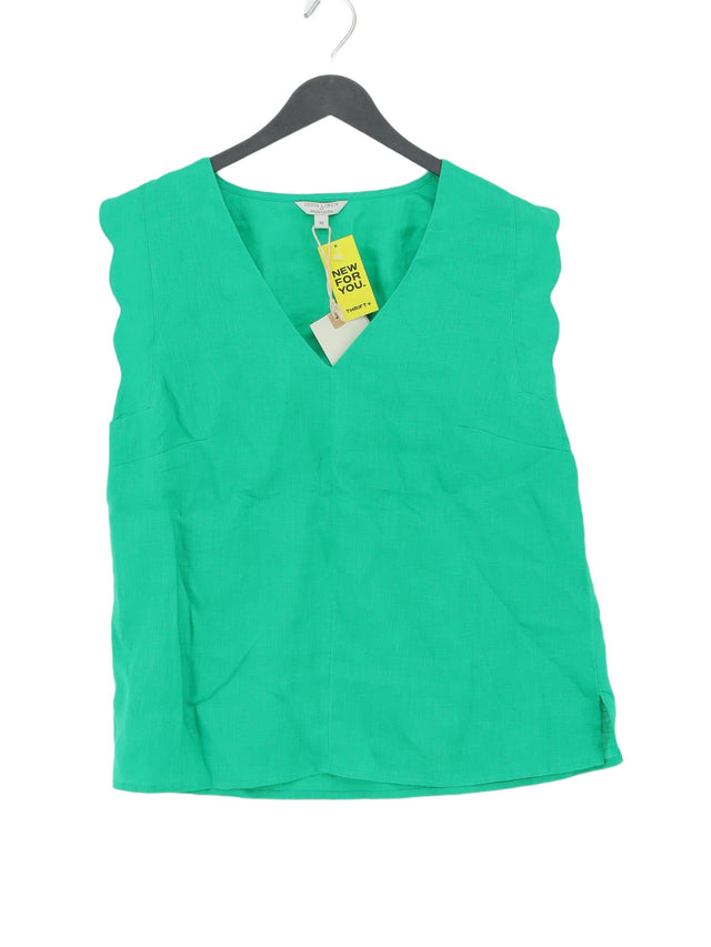 Monsoon Women's T-Shirt M Green 100% Linen