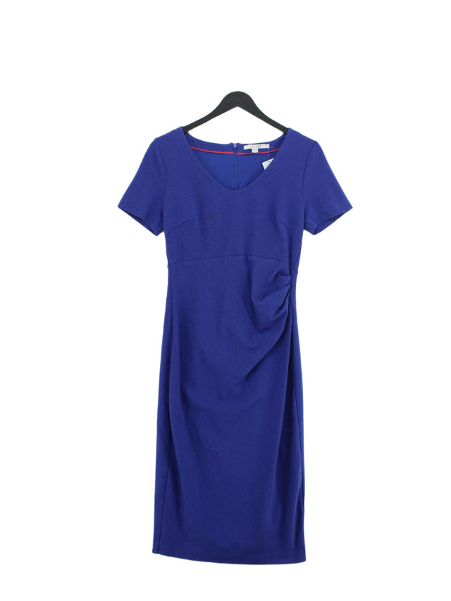 Boden Women's Midi Dress UK 12 Blue Cotton with Elastane, Polyamide, Polyester