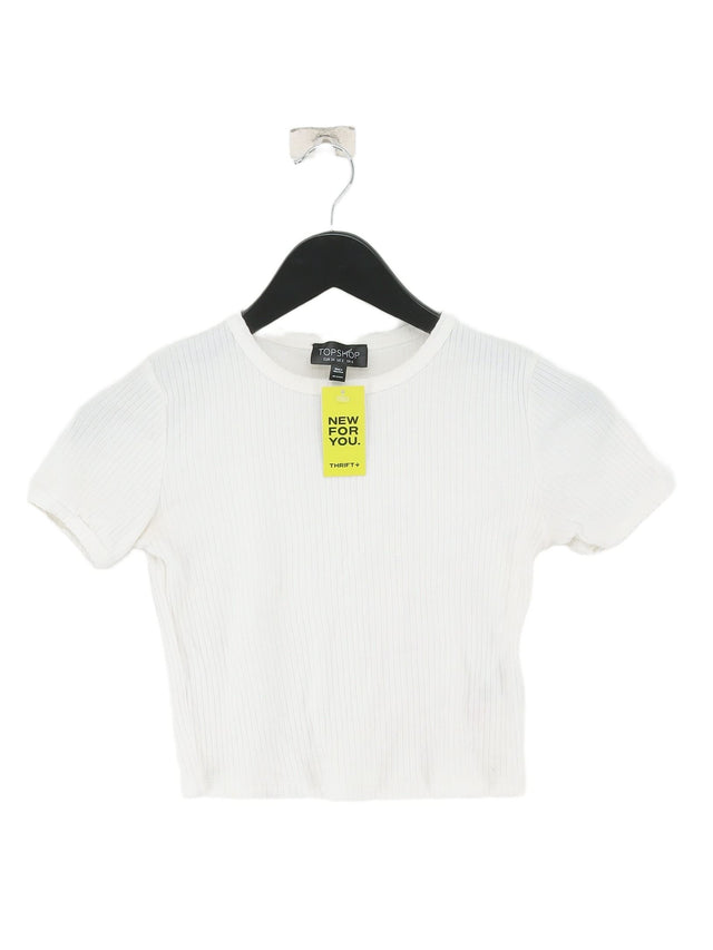 Topshop Women's T-Shirt UK 6 White 100% Cotton