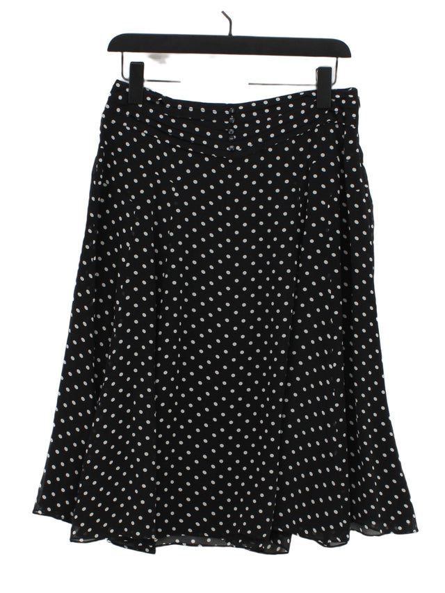 Nine West Women's Midi Skirt L Black 100% Silk