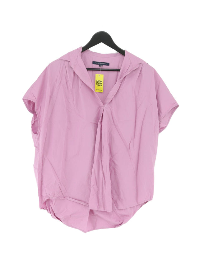 French Connection Women's Blouse L Pink 100% Cotton