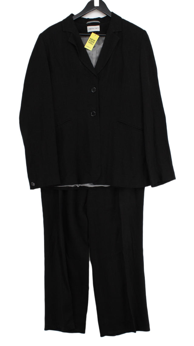 Long Tall Sally Women's Two Piece Suit UK 16 Black Linen with Viscose