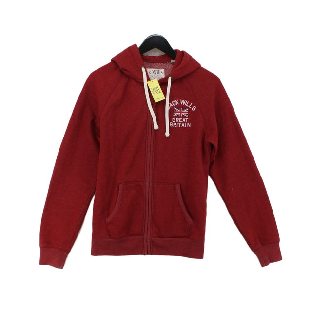 Jack Wills Men's Jacket S Red Cotton with Polyester