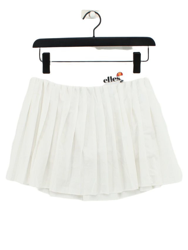 Ellesse Women's Midi Skirt UK 10 White Polyester with Elastane