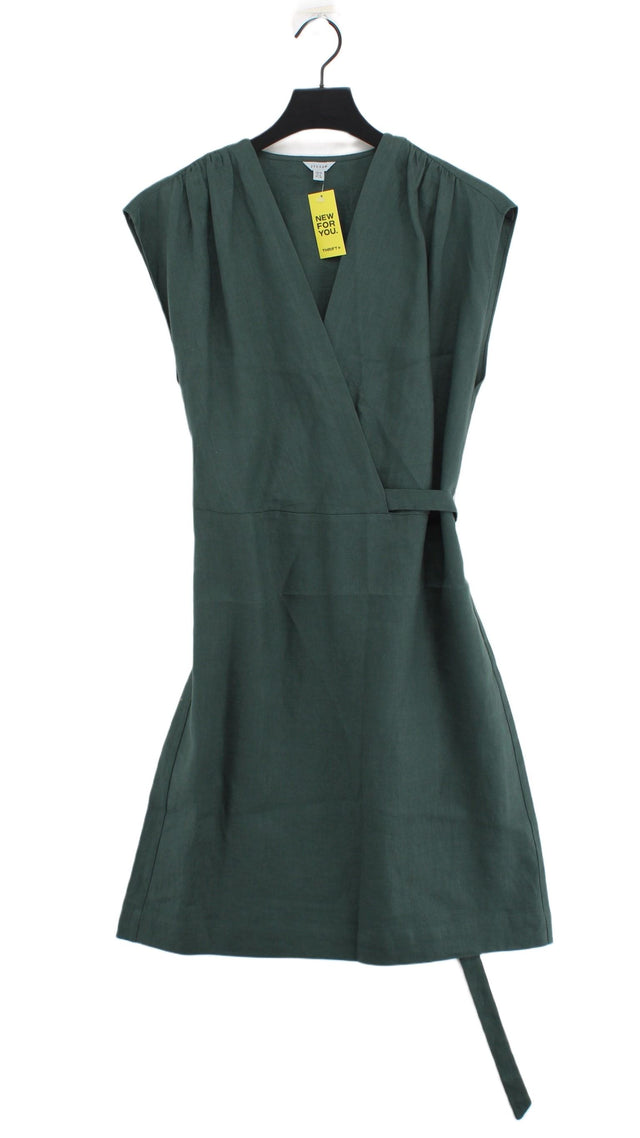 Jigsaw Women's Midi Dress UK 10 Green 100% Linen