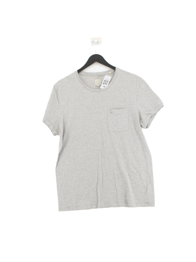Jack Wills Women's T-Shirt L Grey 100% Cotton