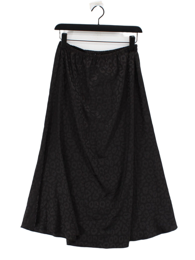Parfois Women's Midi Skirt M Black Polyester with Elastane