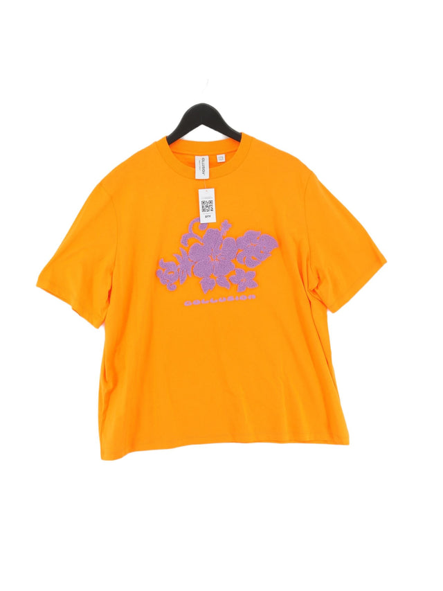 Collusion Women's T-Shirt UK 18 Orange 100% Cotton
