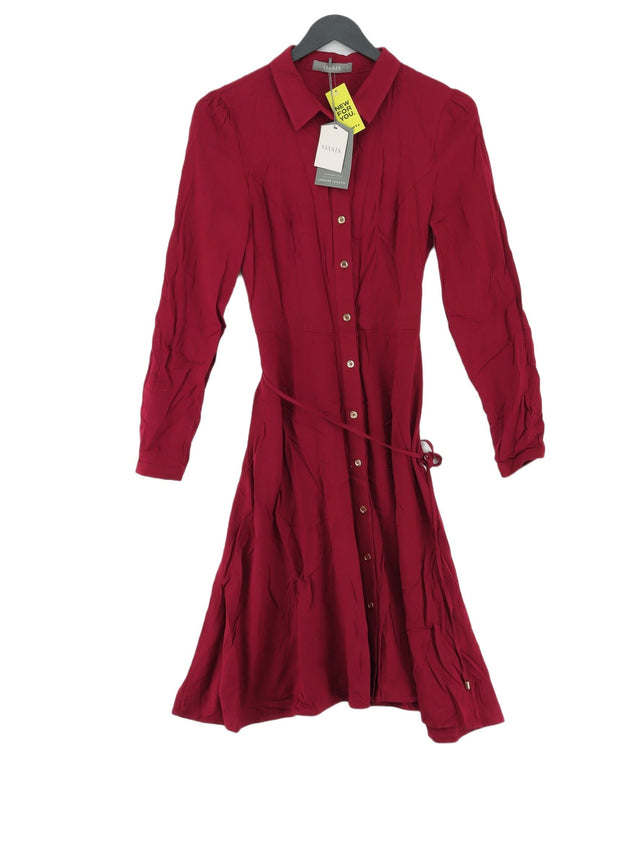 Oasis Women's Midi Dress UK 8 Red 100% Viscose