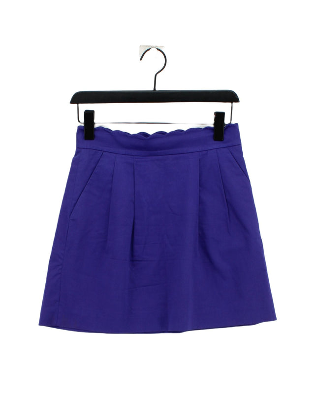 J. Crew Women's Midi Skirt UK 4 Purple Cotton with Spandex