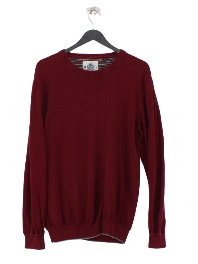 Guide London Men's Jumper L Red 100% Cotton