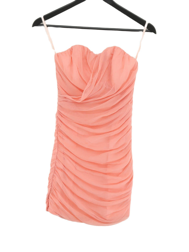 Rare Women's Mini Dress UK 8 Pink Viscose with Elastane, Polyamide
