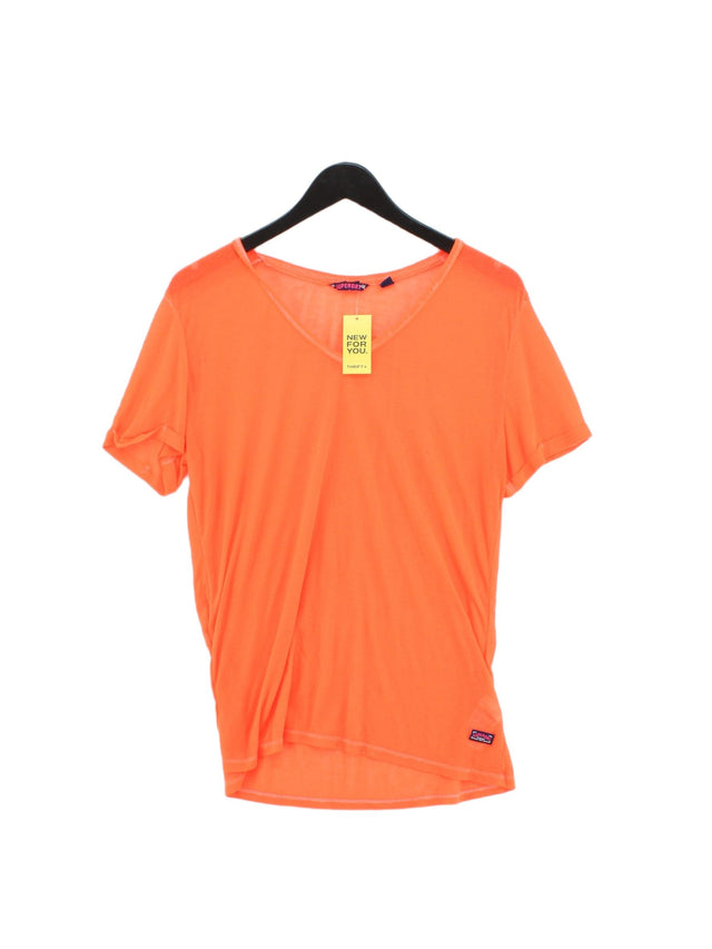 Superdry Women's Top L Orange Polyester with Cotton