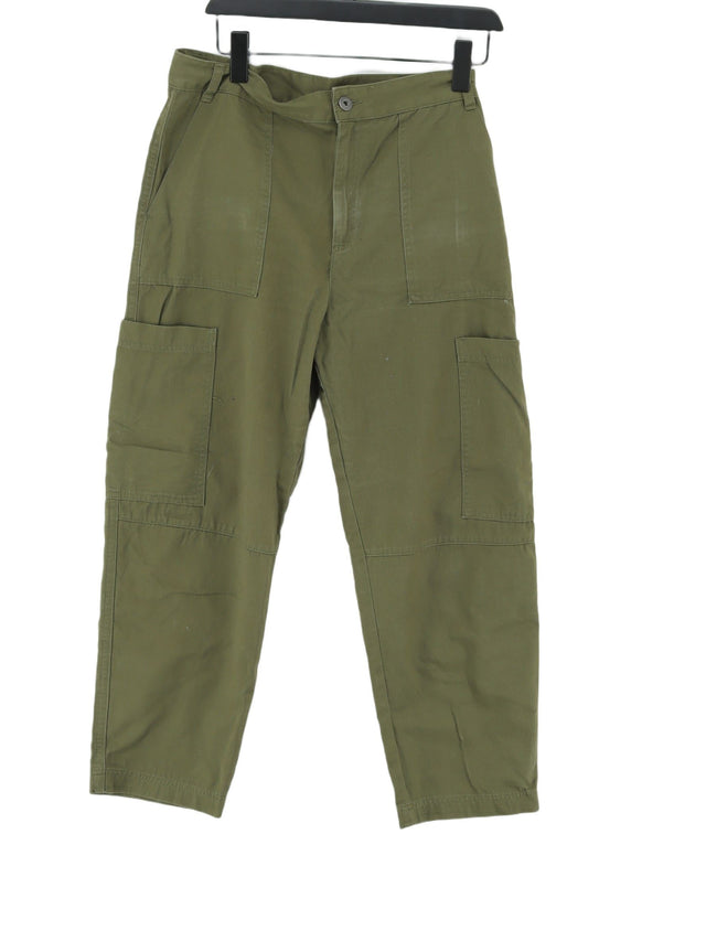 Monki Women's Suit Trousers W 30 in Green 100% Cotton