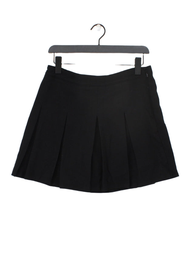 Hollister Women's Mini Skirt L Black Polyester with Elastane, Viscose