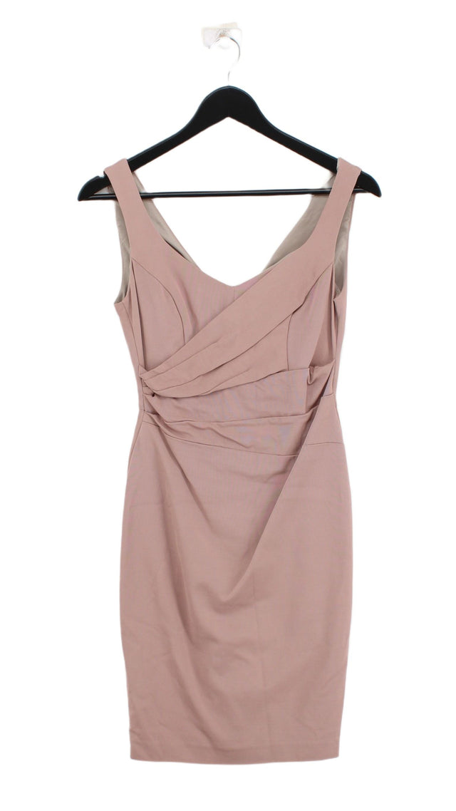 Reiss Women's Midi Dress UK 8 Pink Polyester with Elastane