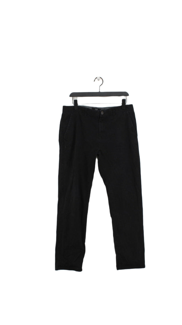 Next Men's Suit Trousers W 34 in Black Cotton with Elastane