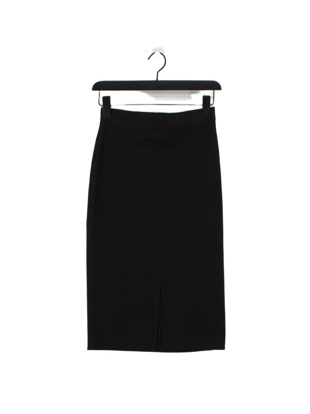 Banana Republic Women's Midi Skirt W 25 in Black Cotton with Viscose