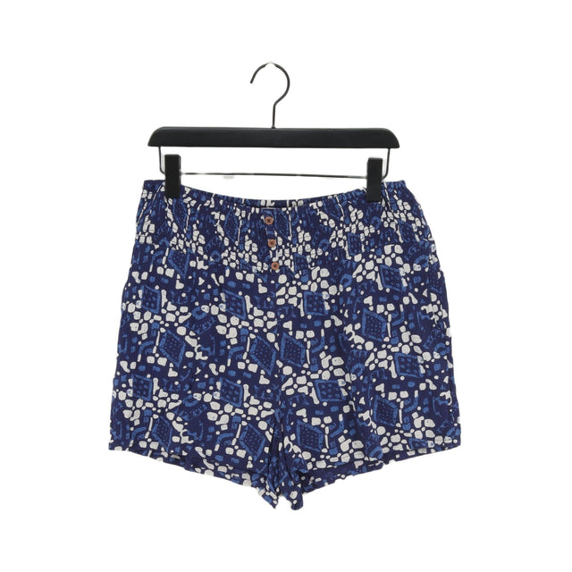 FatFace Women's Shorts UK 14 Blue 100% Viscose