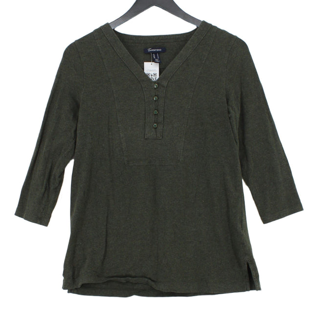 Lands End Women's Top S Green Cotton with Viscose
