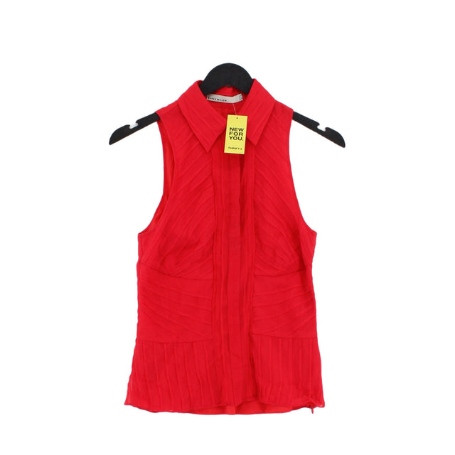 Karen Millen Women's Blouse UK 8 Red Silk with Polyester