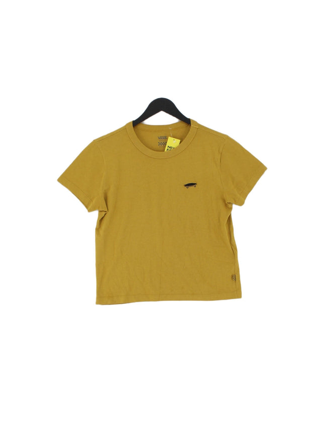 Vans Women's T-Shirt S Yellow 100% Cotton