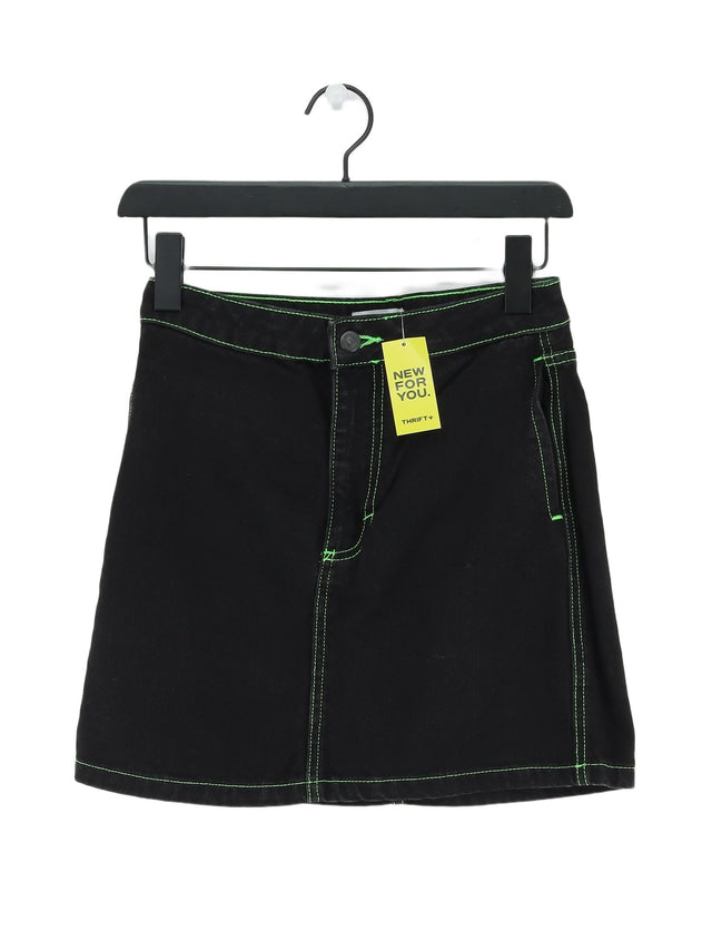 Topshop Women's Mini Skirt UK 8 Black 100% Cotton