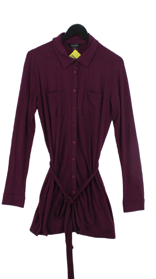 Long Tall Sally Women's Midi Dress M Purple Viscose with Elastane