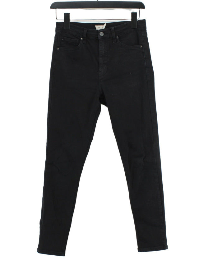 Topshop Women's Jeans W 28 in; L 30 in Black Cotton with Elastane, Polyester