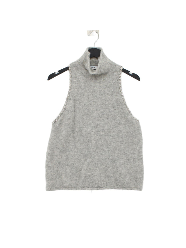 Zara Women's Jumper XL Grey Polyester with Acrylic, Elastane, Polyamide, Wool