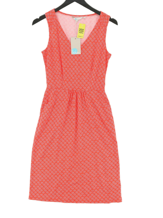 Boden Women's Midi Dress UK 8 Red Cotton with Lyocell Modal