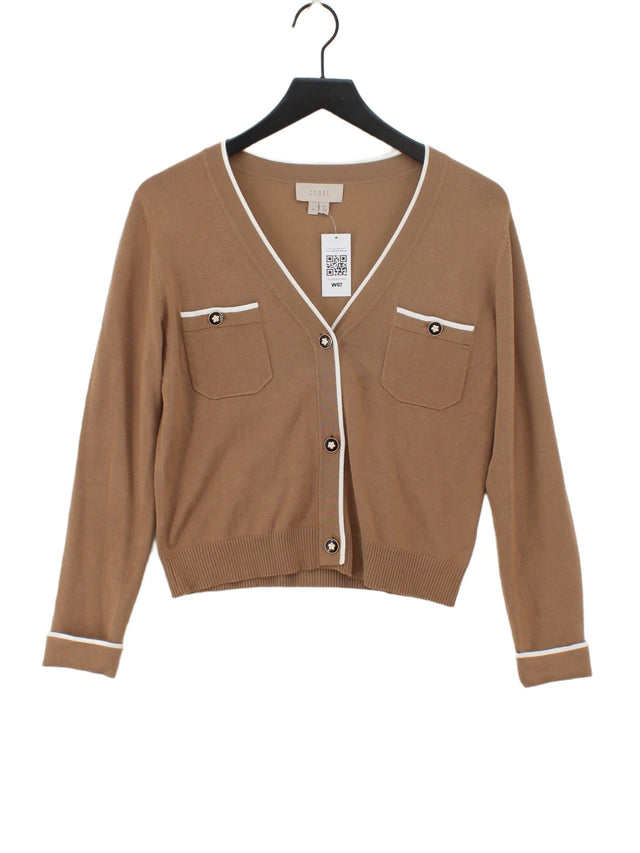 Coast Women's Cardigan S Tan Viscose with Polyamide