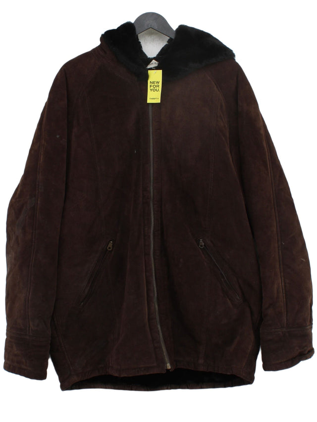 Vintage Women's Coat L Brown 100% Leather