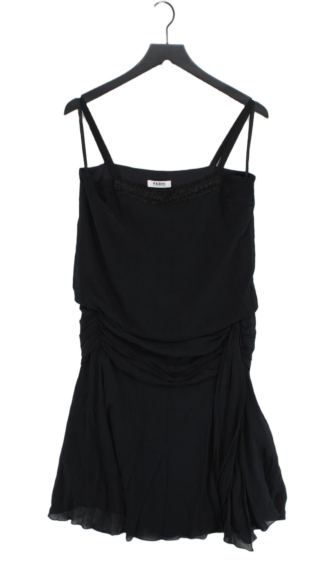 Nicole Farhi Women's Midi Dress UK 8 Black Silk with Polyamide
